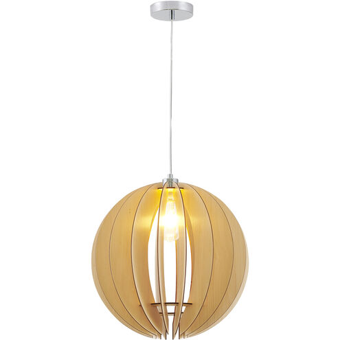 Canada 1 Light 16 inch Natural Wood Single Pendant Light Ceiling Light